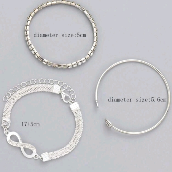 3pc Infinity Heart Bracelet Set - Picture 3 of 3